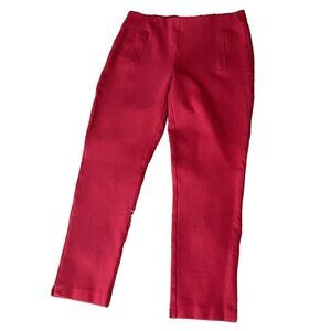 Chico’s Sz 0 (S/4) Red Ponte Knit Juliet Slim Pull-On Ankle Cropped Pants 250D